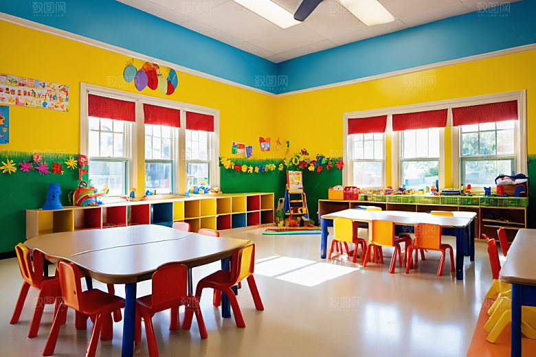 幼儿园教室学校场景摄影图