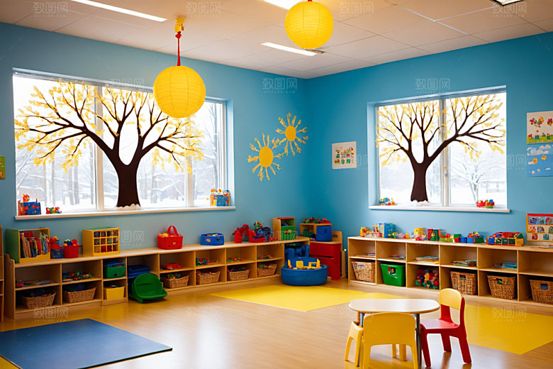 幼儿园教室幸福学校摄影图