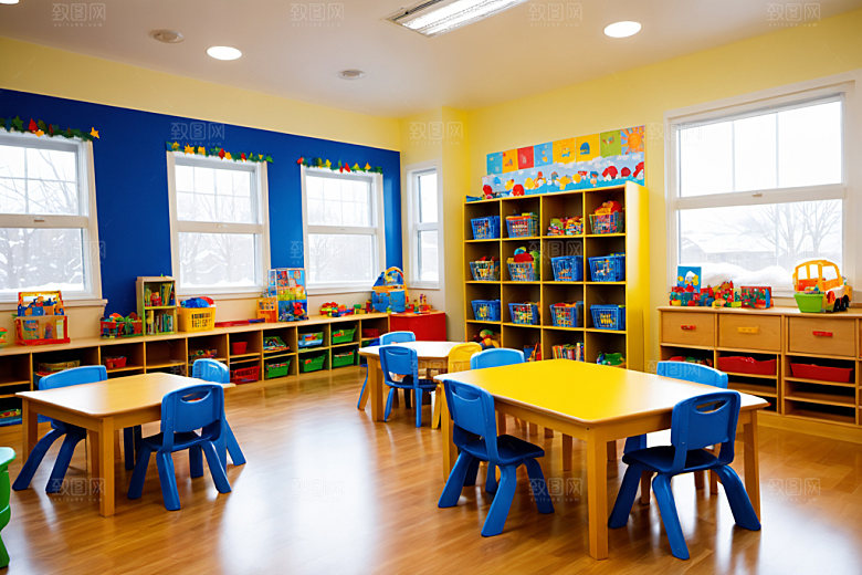 幼儿园教室温馨可爱摄影图