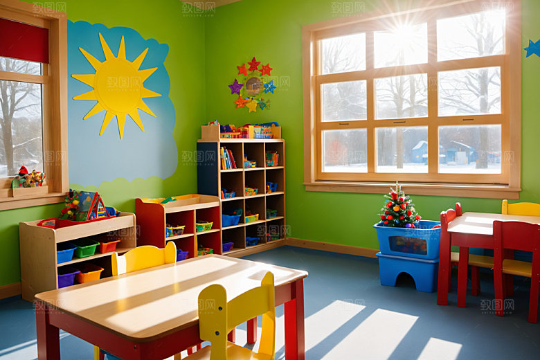幼儿园教室学校温馨摄影图