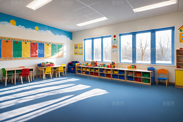 幼儿园教室温馨可爱摄影图