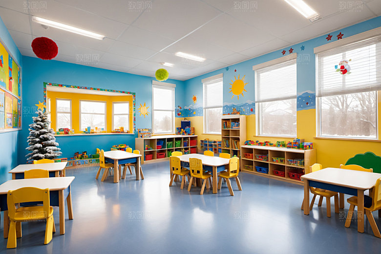 幼儿园教室场景幸福摄影图