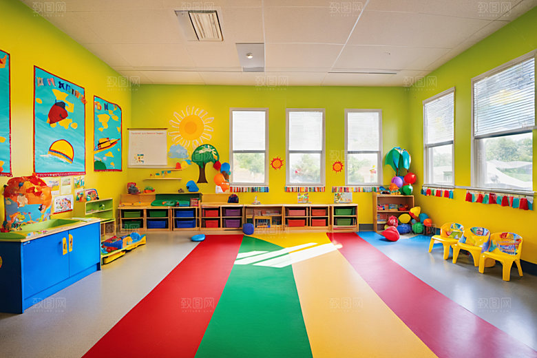 幼儿园教室场景童趣摄影图