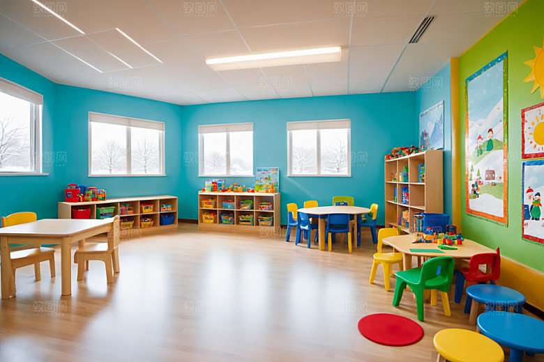 幼儿园教室幼教室内摄影图