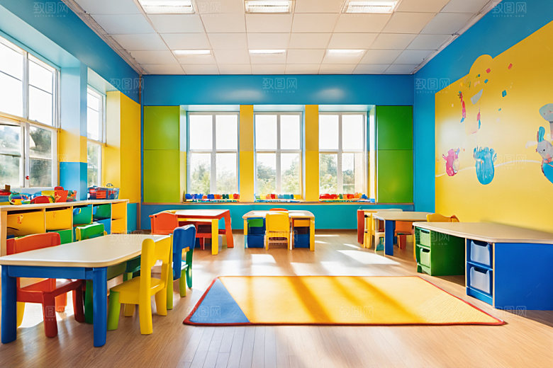 幼儿园教室高清温馨摄影图
