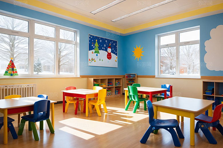 幼儿园教室场景高清摄影图