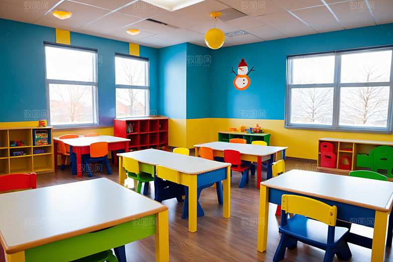 幼儿园教室童趣场景摄影图