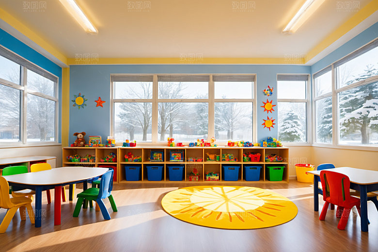 幼儿园教室学校场景摄影图