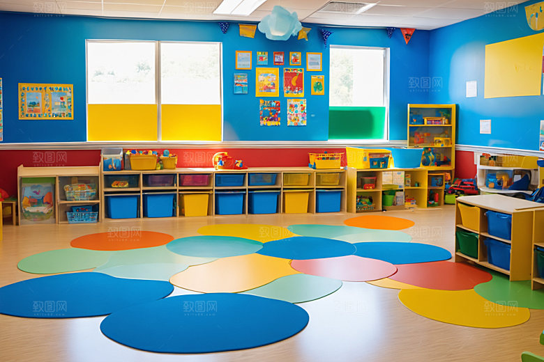 幼儿园教室场景高清摄影图