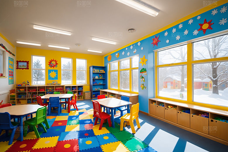 幼儿园教室幼教可爱摄影图