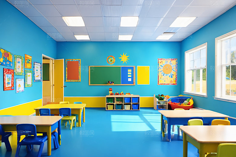 幼儿园教室学校温馨摄影图