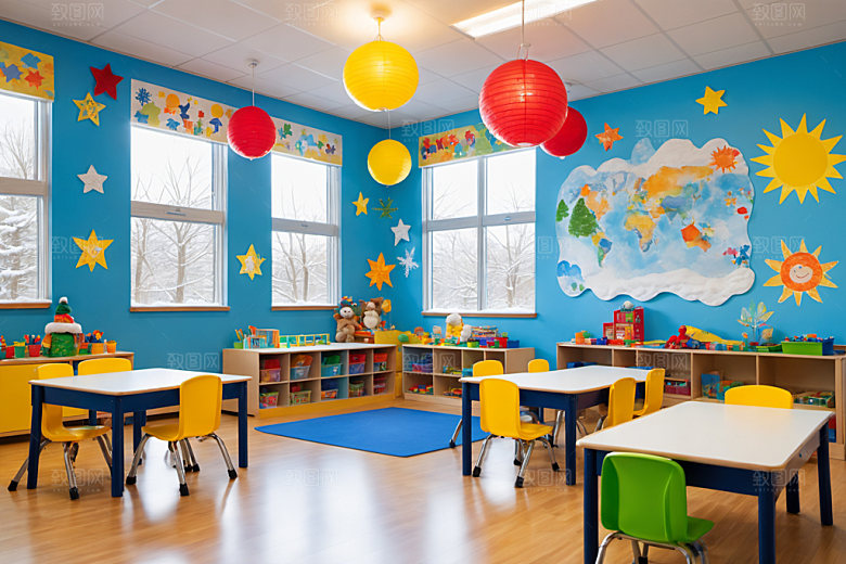 幼儿园教室幸福幼教摄影图