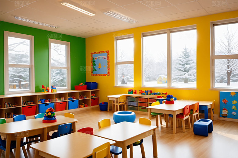 幼儿园教室可爱场景摄影图