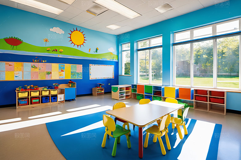 幼儿园教室学校幸福摄影图