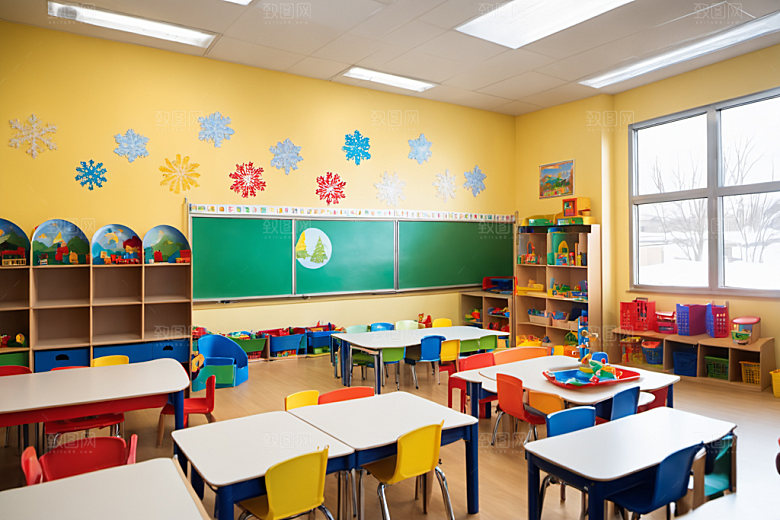 幼儿园教室温馨可爱摄影图