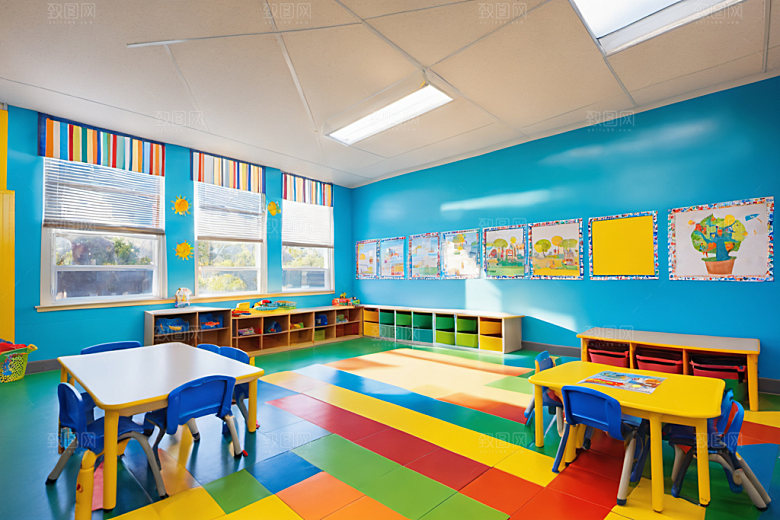 幼儿园教室温馨可爱摄影图