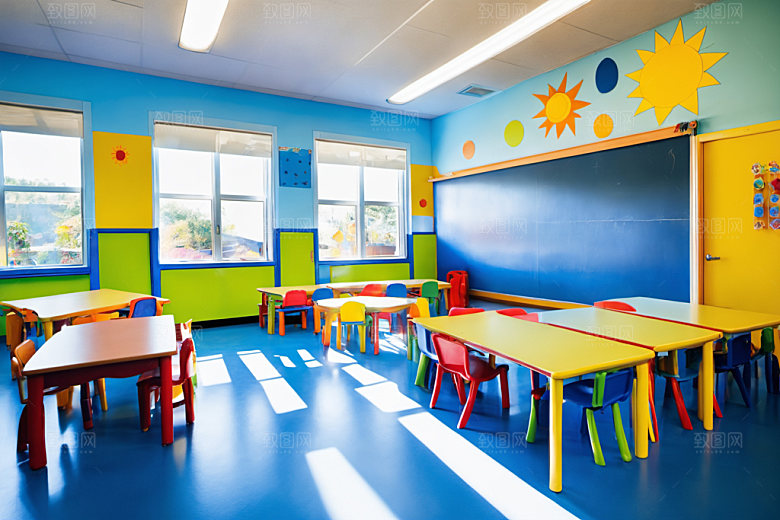 幼儿园教室可爱室内摄影图