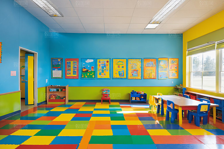 幼儿园教室场景可爱摄影图