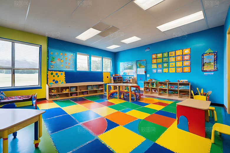幼儿园教室幸福童趣摄影图