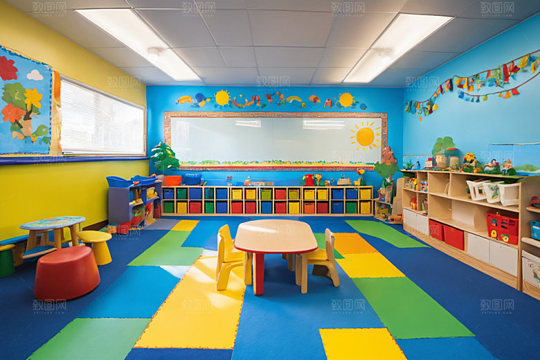 幼儿园教室高清幼教摄影图