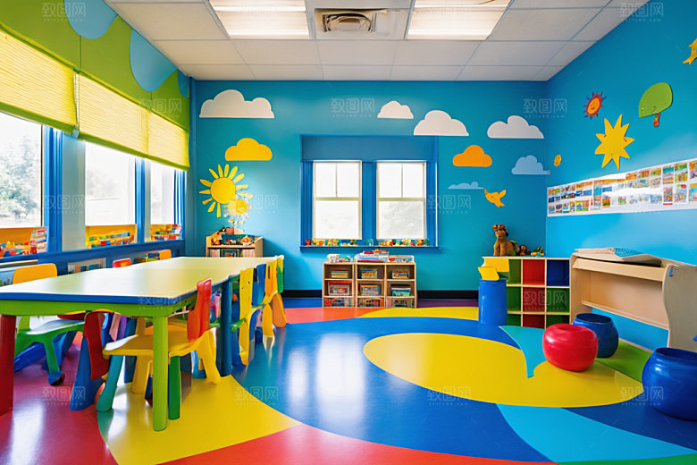 幼儿园教室高清可爱摄影图