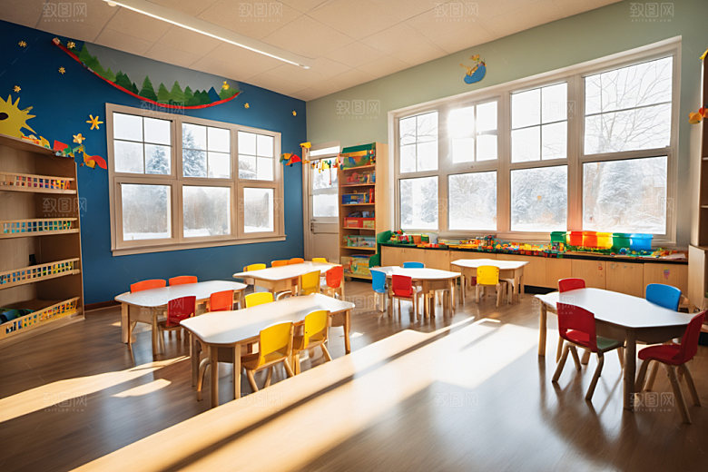 幼儿园教室童趣幼教摄影图