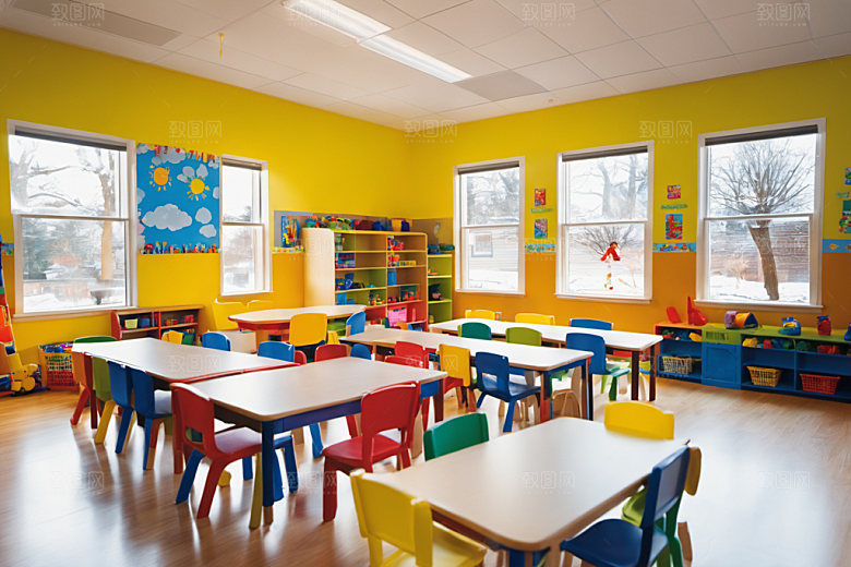 幼儿园教室幼教可爱摄影图