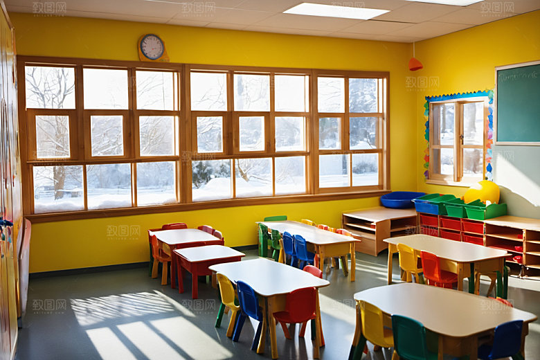 幼儿园教室托儿所幼教摄影图