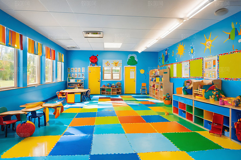 幼儿园教室场景高清摄影图