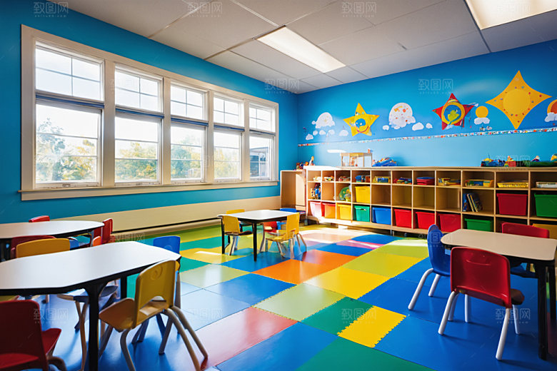 幼儿园教室室内可爱摄影图