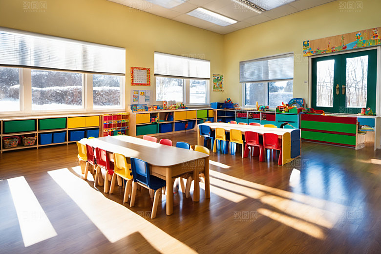 幼儿园教室可爱幸福摄影图