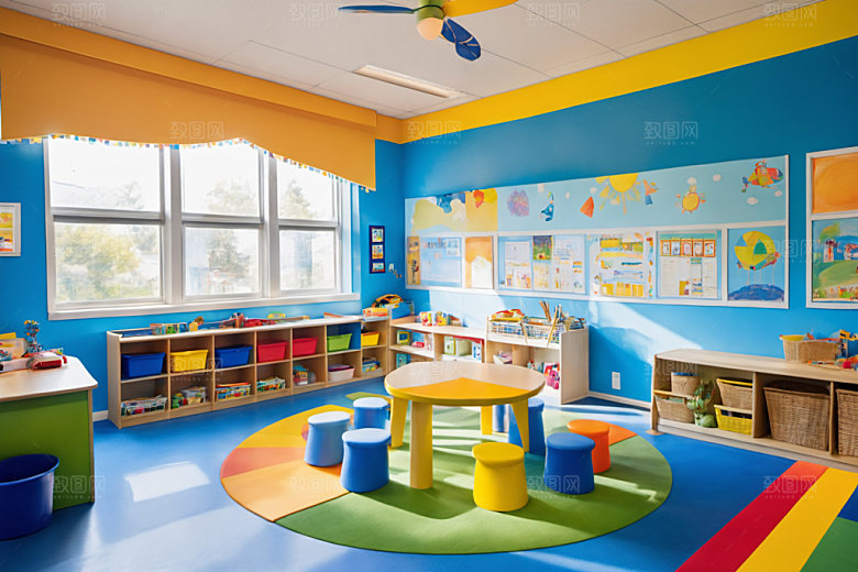 幼儿园教室学校幼教摄影图