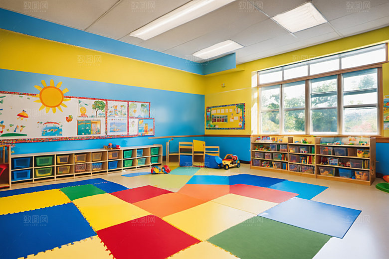 幼儿园教室可爱学校摄影图