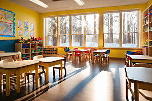 幼儿园教室温馨学校摄影图