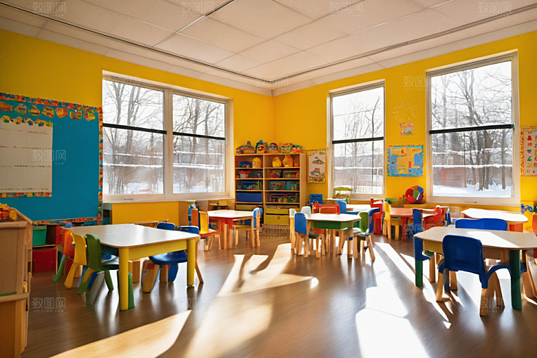 幼儿园教室童趣场景摄影图