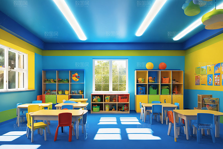 幼儿园教室温馨学校摄影图