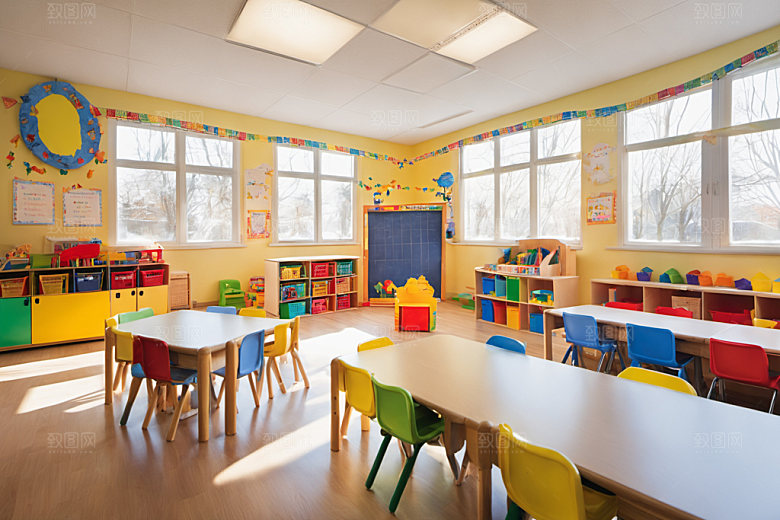 幼儿园教室场景童趣摄影图