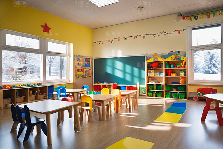 幼儿园教室童趣场景摄影图