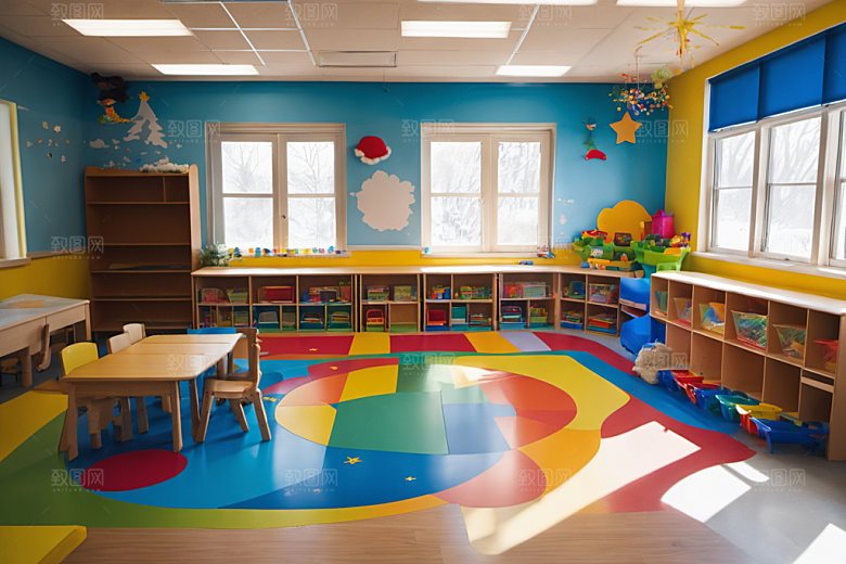 幼儿园教室学校场景摄影图