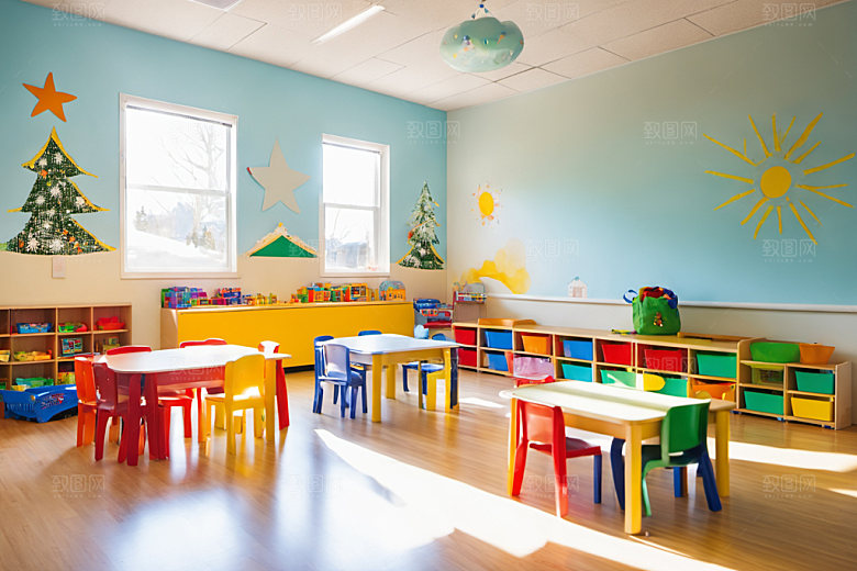 幼儿园教室高清幼教摄影图