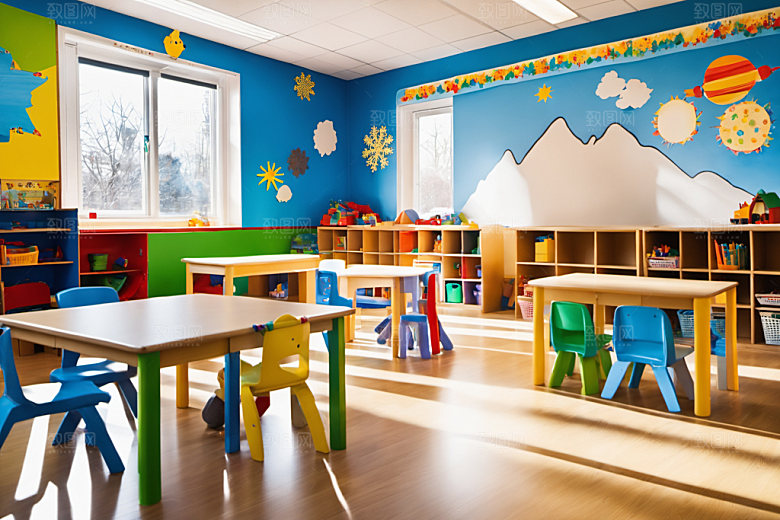 幼儿园教室学校可爱摄影图