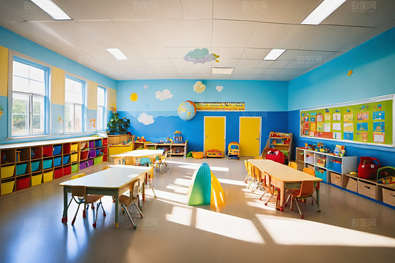 幼儿园教室高清幼教摄影图