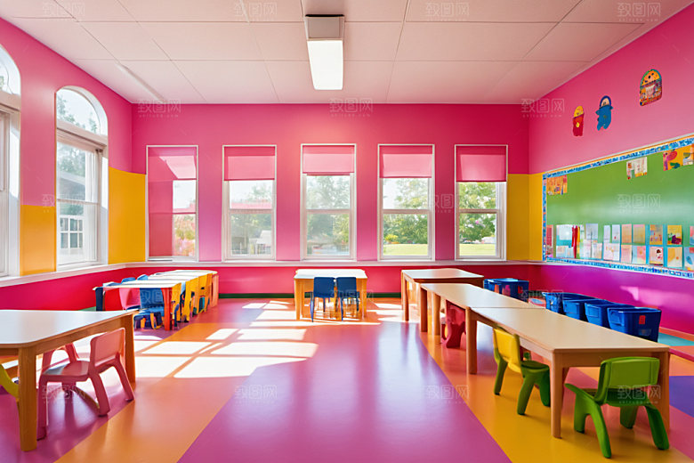 幼儿园教室学校幼教摄影图