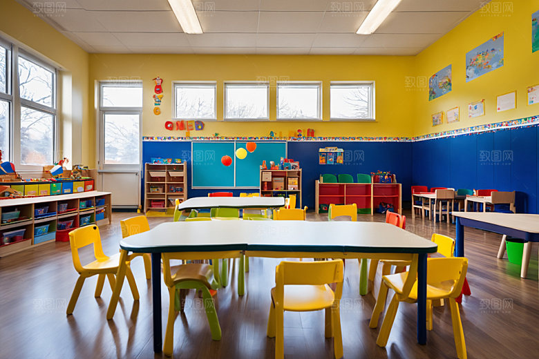 幼儿园教室场景室内摄影图