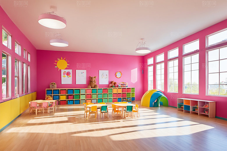 幼儿园教室幼教可爱摄影图