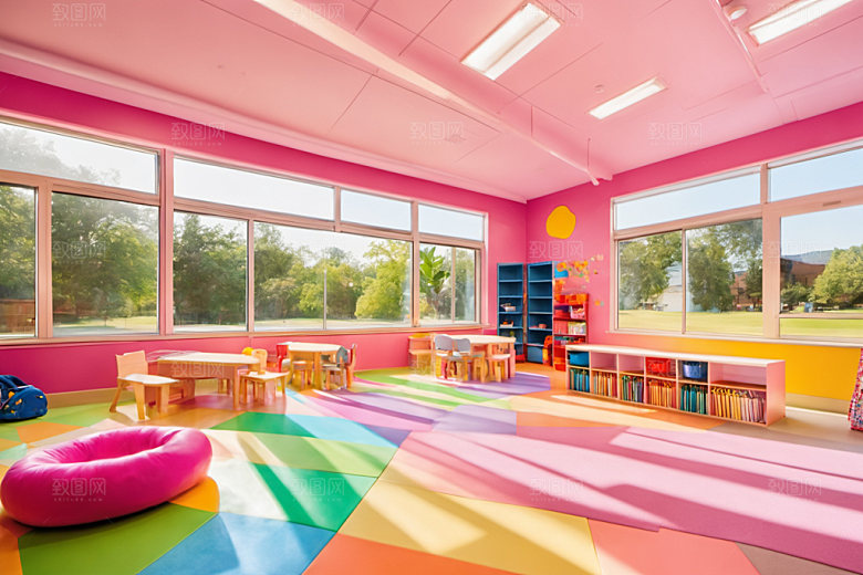 幼儿园教室童趣场景摄影图