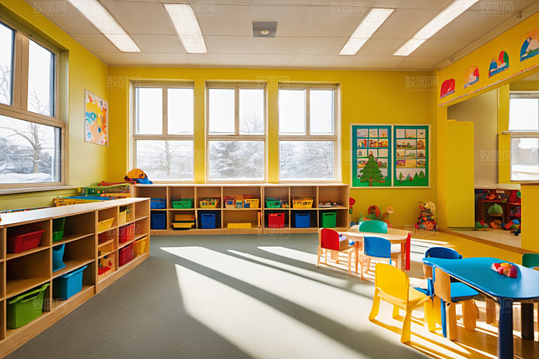 幼儿园教室温馨托儿所摄影图