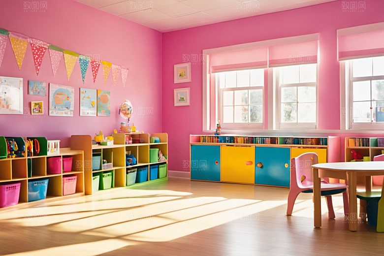 幼儿园教室场景童趣摄影图