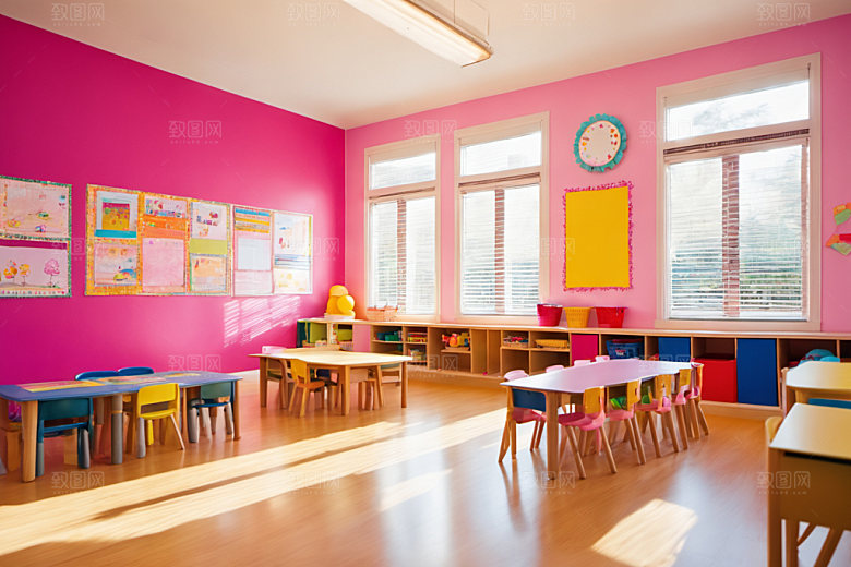 幼儿园教室可爱童趣摄影图