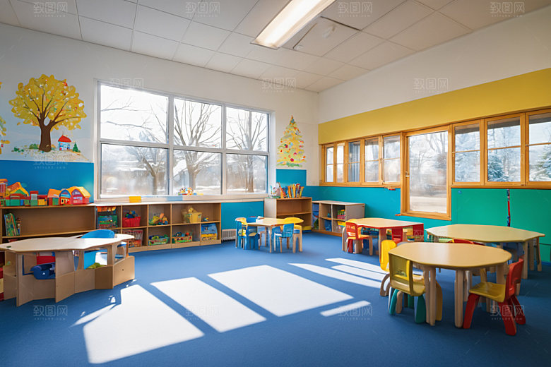 幼儿园教室可爱幸福摄影图